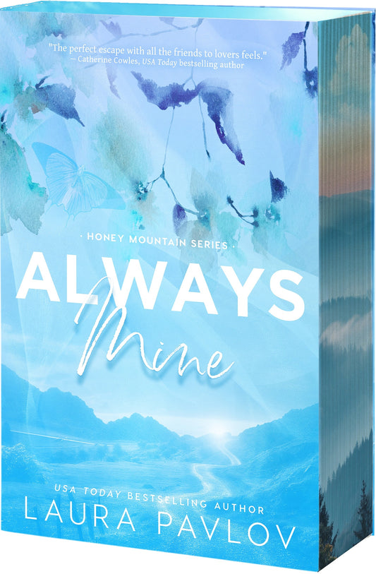 Book cover of 'Always Mine' by Laura Pavlov with a blue watercolor design